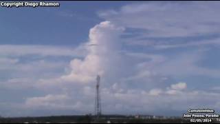 Cumulonimbus clouds visible from João Pessoa Paraíba timelapse  May 02 2014 [upl. by Imoian]