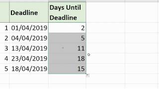 Number of Working Days until Deadline  Excel Formula [upl. by Forsta]