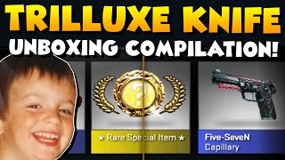 CSGO  TrilluXe Knife Unboxing Compilation All Knives I ever unboxed [upl. by Franky]