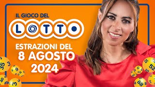 Estrazione in diretta del Gioco del Lotto e del Simbolotto di giovedì 8 Agosto 2024 [upl. by Alger463]