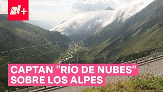 “Río de nubes” desciende sobre los Alpes Suizos  N [upl. by Lodhia]