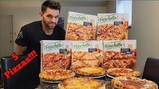 FRESCHETTA RISING CRUST PIZZA CHALLENGE  5 PIZZAS  9770 [upl. by Illac]