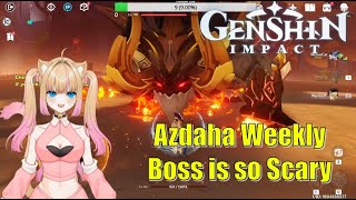 I keep dying fighting Azdaha Milameowz  Genshin Impact [upl. by Utimer]