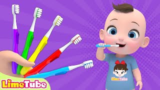 brushing teeth amp Rain Rain Go Away  more Nursery Rhymes amp Kids Songs  Kindergarten  LimeAndToys [upl. by Medea910]