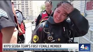 Female Diver is Diving with Viking Rubber Drysuit and Interspiro Full Face Mask in Bay [upl. by Emya]