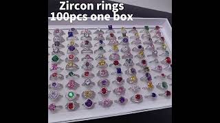 Wholesale zirconia rings price in 12 MOQ 10 pieces per model jewelry diamondjewels ring [upl. by Pinkerton]