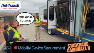 Securing A Mobility Device In A Startrans Candidate II 700 series Cuataway [upl. by Yntirb349]