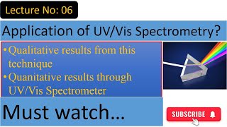 What kind of information you get from UV Vis spectroscopyApplication of spectroscopyQuanitative [upl. by Airdnaz]