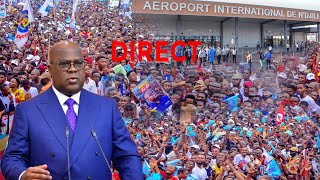 DIRECT AÉROPORT NDJILI TOMBER ARRIVÉE DE FATSHI SURPREND PLEIN À CRAQUER KIN ENINGANI [upl. by Idel785]