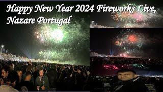 Welcome 2024 with a Bang Spectacular New Year Fireworks in Nazare Portugal Live [upl. by Peednas]