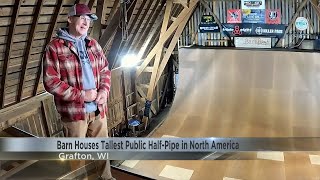 Wisconsin barn houses tallest public halfpipe in North America [upl. by Naed]