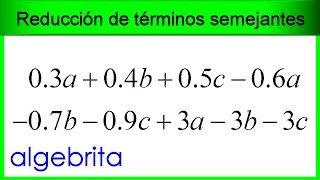 Reducción de términos semejantes de diversas clases con enteros y decimales 62 [upl. by Gagnon]