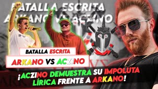 ¡ACZINO DEMUESTRA SU IMPOLUTA LÍRICA FRENTE A ARKANO  COLISVUM ACZINO VS ARKANO BATALLA ESCRITA [upl. by Eynttirb]