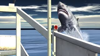 Great white shark jumps into research boat [upl. by Sarnoff]