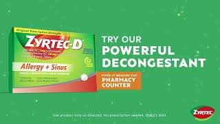 Discover ZyrtecD Allergy Medicine Plus Decongestant  ZYRTEC® [upl. by Zoarah]