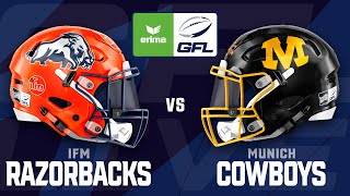 ERIMA GFL 2022 Ravensburg Razorbacks  Munich Cowboys [upl. by Reyem]