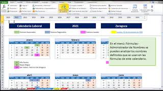 Calendario Laboral Dinámico en Excel [upl. by Hedvig913]