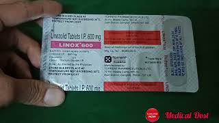 Linezolid tablets ip 600 mg in hindiनिमोनियाफैफडो का infection की बेस्ट दवा  Linox 600 Tablet [upl. by Wolfson129]