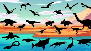 Learn Sea Land And Sky Dinosaur Names  Lets Match Dinosaur puzzle Parts To Identify Dino Names [upl. by Timofei677]