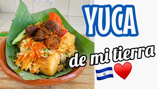 YUCA FRITA SALVADOREÑA CON CHICHARRONES como hacer chicharrones y curtido especial [upl. by Desimone]