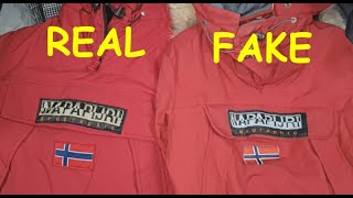 Napapijri pocket one jacket real vs fake How to spot original Napapijri rainforest parka jackets [upl. by Eserahs]