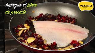 receta FILETE DE PESCADO AL AJILLO [upl. by Michella]