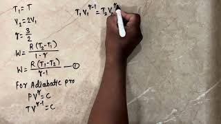 28 A sample of gas at temperature T is adiabatically expanded to double its volume The work done [upl. by Sherline]