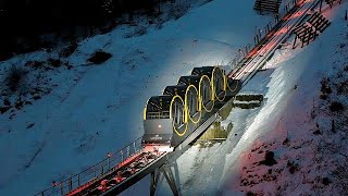 The worlds steepest funicular railway opens in Switzerland [upl. by Ttimme866]