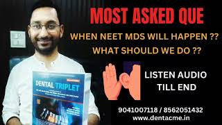 NEET MDS EXAM POSTPONED  WHAT SHOULD STUDENTS DO [upl. by Anale241]