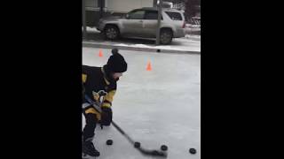 Roman James Marcotte Front Yard Rink Fun Alaska Winter 2018 [upl. by Chu]