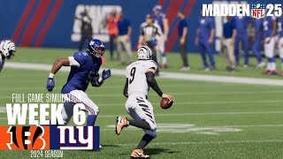 Cincinnati Bengals vs New York Giants  Madden NFL 25 Simulation madden25 [upl. by Toiboid188]