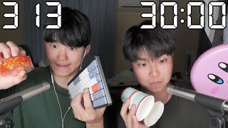 【ASMR】30分間で何種類のタッピングできるのか？【SUB】How many different types of tapping can we do in 30 minutes [upl. by Greff]