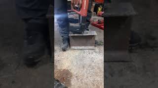 Hilti dx460 nail power test on metal beam💥💥 [upl. by Alby]