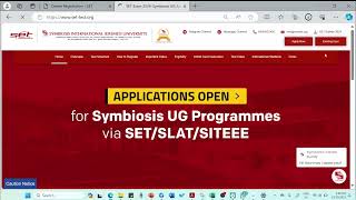 Symbiosis Entrance Test SET  Application form filling  SLAT  SET  2024 [upl. by Nodnol]