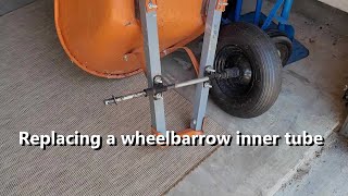 Replacing a wheelbarrow inner tube on 8 inch rim  4804008 [upl. by Brezin]