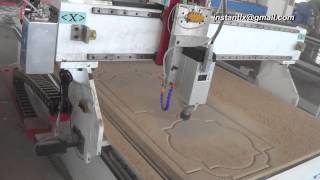 1325 CNC Router work on MDF board wood door China cnc router [upl. by Eatnohs]