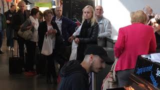 Boogie woogie pianoCharleroi airport [upl. by Hgielrac]