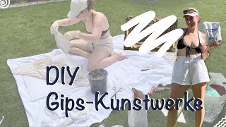 DIY GIPS KUNSTWERKE — aus alten Hochbeeten und kaputten Bettlaken [upl. by Glavin]