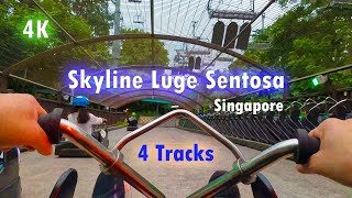 Skyline Luge Sentosa Singapore  All 4 Tracks [upl. by Augie847]