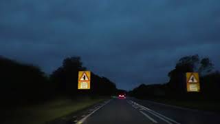 Driving On The A605 From Thrapston Kettering To Haddon Peterborough England [upl. by Sidonnie]