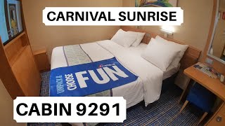 Carnival Sunrise Cabin 9291 Category 4H  Interior Stateroom [upl. by Aicenert63]