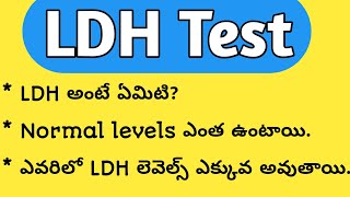 LDH Blood TestLactate Dehydrogenase in Telugu [upl. by Oirram]