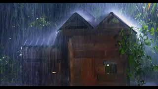 Rainstorm amp Mighty Thunder Sounds on Tin Roof at Night help Stress Relief Fall Asleep Quickly [upl. by Leoine]