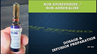 NorAdrenaline dosageinfusion preparation [upl. by Etterual294]