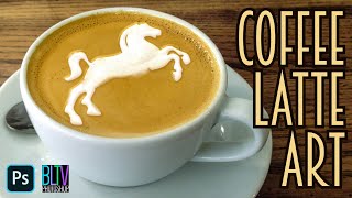 Photoshop How to Create Coffee LATTE Art [upl. by Adriana]