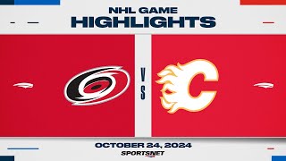 NHL Highlights  Hurricanes vs Flames  October 24 2024 [upl. by Kaete]