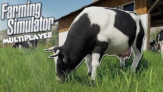 BAD FARMERS START DAIRY COW FARM  Farming Simulator 19 Multiplayer Gameplay [upl. by Idisahc]