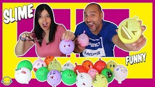 Making Slime with Funny Balloons  Slime con Globos Divertidos  Satisfying Slime video [upl. by Suhpoelc]