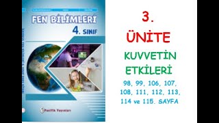 4 SINIF FEN BİLİMLERİ PASİFİK YAYINLARI DERS KİTABI 3 ÜNİTE KUVVETİN ETKİLERİ [upl. by Shah]