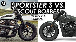 New 2021 HarleyDavidson Sportster S vs Indian Scout Bobber Which One Should You Buy [upl. by Bijan851]